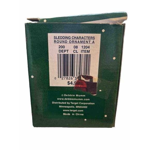 Debbie Mumm Santa Christmas Tree Ornament Ceramic sledding - Picture 5 of 5